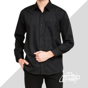 Kemeja Polos Pria Lengan Panjang Ready Size Jumbo XXL XXXL Distro Terbaru