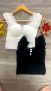 Áo bra bánh bèo có mút croptop