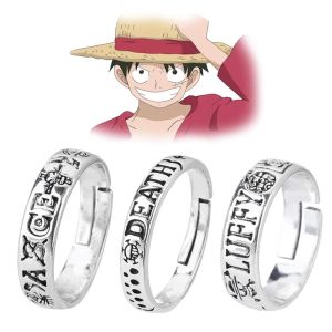 Nhẫn Anime Luffy Trafalgar D Water Law Ace Phụ Kiện Trang Sức Phi Giới Tính Có Thể Điều Chỉnh Bằng Kim Loại 3 Kiểu