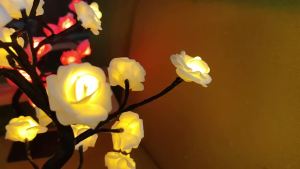 24LED Table Lamp Rose Light String Tree Night Pink Multicolor Lights USB Powered Lighting for Girls Party Camping Summer Decor