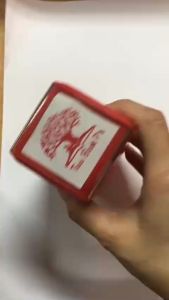 Con dấu Vuông logo tròn 38x38mm khắc nội dung theo yêu cầu