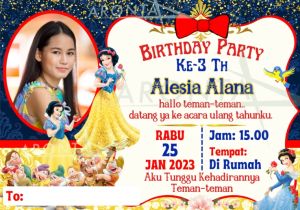 COD | Undangan Ulang Tahun - Undangan Ultah Anak - Birthday Invitation - Happy Birthday - Undangan Ultah - Undangan Ulang Tahun Anak Murah - Undangan Ulang Tahun Karakter - Blackpink - Mixue - Disney Snow White - Barbie