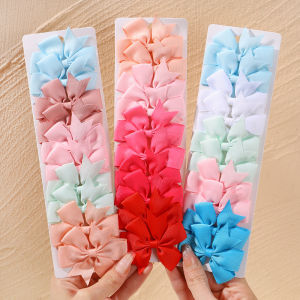 10pcs/set Solid Colors Grosgrain Ribbon Bows Clips Hairpin Girls hair bows Boutique Hair Clip Headware Kids Hair Accessories
