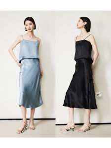 เสื้อกั๊กสายเดี่ยวผ้าซาตินมันเงา Acetate คุณภาพยอดเยี่ยม MRS Studios ฤดูร้อน 2023 เสื้อกั๊กสายเดี่ยวแบบเข้ารูปสำหรับผู้หญิง