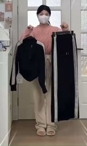 Quần Nhung Tăm Nữ Chạy Viền Sọc Cạp Cao Cực Đẹp