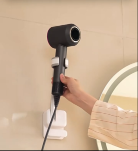 Home Signature Wall Mounted Hair Blower Holder Rack Hands Free Storage Rack Wall Mounted Hair Dryer Storage Rack