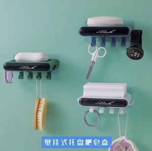 กล่องสบู่ HOOK ที่วางสบู่ติดผนัง สมบูรณ์ส์ 45 ตนมาตรฐาน ที่ใส่สบู่ ที่วางฟองน้ำ ตะขอแขวนอเนกประสงค์