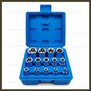 OLOEY | 14 Chiếc E StarTorx Bộ Ổ Cắm E4-E24 Bên Ngoài Lục Giác Dụng Cụ Cầm Tay Bền Ô Tô Thợ Cơ Khí Bộ Dụng Cụ Sửa Chữa Thép Crom-Vanadi