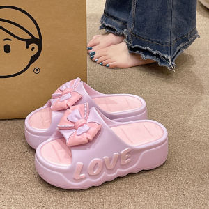 Ielgy 2025 Mới Mùa Hè Đế dày nơ thời trang phòng tắm chống trượt Dép nữ