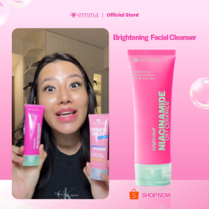 NEW! Emina Niacinamide Oxy Ceramide Brightening Face Wash 50ml 100ml - Sabun Muka Cerah Glowing Perbaiki Skin Barrier Mengontrol Minyak Sebum Lembab Tanpa Ketarik Anti Kusam Cocok untuk semua jenis kulit - Bright Stuff
