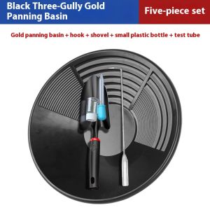 1/3/5Pcs Equipment Gold Pan With Riffle Design Prospecting Tool For Gold Mining Metal Detect Efficient Outdoor Wash Gold Panning
