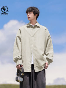 Retro Japanese Style Long Sleeve Men's Shirts: American High Street Trendy Outerwear