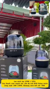 Loa Bluetooth nghe nhạc HR  LP91 -  LP90  Âm thanh siêu bass 360 độ LED viền 360 cực chất - BH 1 năm đánh nhạc cực chất