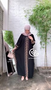 Gamis Kaftan Rayon Jumbo Motif Soleha Terbaru LD 170cm Halus Homade Abaya Syari Lengan Panjang 2025