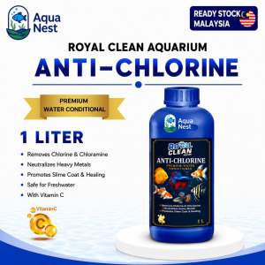 Royal Clean Anti-Chlorine 1L Premium All-In One Water Conditioner for Fish Air Tawar Menghilangkan Klorin & Vitamin C