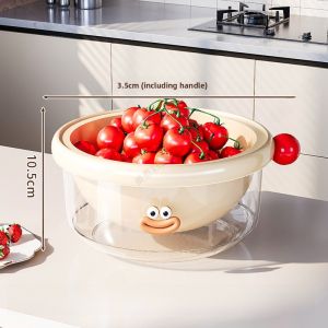 Double Layer Kitchen Sink Drain Basket Living Room Tea Table Fruit Basket Home Use Vegetable Washing Basin Nordic Style PP Material
