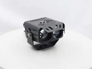 NEW Motorcycle LED Dual Eyes Spotlight With Yellow and White Dual Colors 12V RGB Aperture