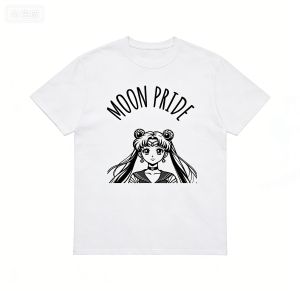 Bandai | Moon Pride Sailor Girl T-Shirt Anime Moon Character Tee 2026 New Cotton Summer Men and Women TShirt Relaxing and Comfortable