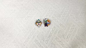 Bandai | Anime Enamel Pins - Piccolo & Roshi Inspired Collectible Lapel Pins Cute Manga Character Brooches for Backpack Bag Decoration