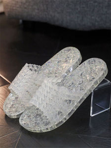 New Arrival Old-Fashioned Slippers Womens Summer Crystal Bathroom Home Jelly Non Slip Slippers Deodorizing Filter Stylish Beach Outwear