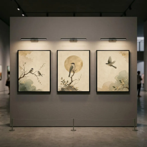 Bird Wall Art Japandi Triptych Poster Set Framed or Unframed Nature Prints