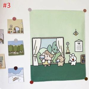 Tấm Thảm In Hình Gấu Hàn Quốc VIKAMA Trang Trí Treo Tường Dễ Thương Cho Phòng Khách Phòng Ngủ Phòng Chơi Game Và Ký Túc Xá - Chất Liệu Polyester
