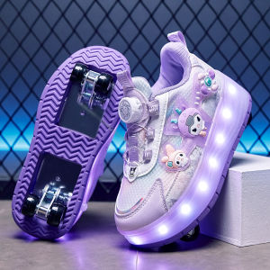 KUOBURENSHENG | Ventilated Automatic Adjustable Cartoony Light-up Roller Skates