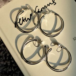 Symphony Minimalist Hong Kong Style Retro Metal Small Audience Double Layer Circle Hoop Earrings Womens Fashion Jewelry