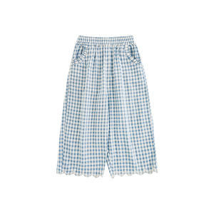 YOEHYAUL | Girls Blue Check Shirt and Straight Trousers Summer Set