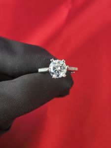 Diamcity (Free Gra Certificate) Cincin Moissanite 2 Karat Dengan Emas Putih