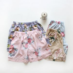 Soft and Breathable Summer Cotton Silk Shorts Cool Womens Pajama Bottoms Summer Rayon College Students High Waist Home Pants