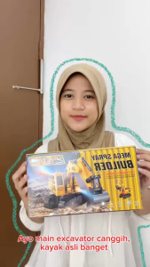 Mainan Anak RC MEGA SPRAY BUILDER JM22386 Mainan Excavator RC Truk Alat Berat Lampu Dan Asap
