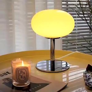 Lampu Meja Lollipop Lampu Kaca Krim Abad Pertengahan Lampu Kaca Ruang Tamu Ruang Tidur Kamar Tidur Belajar Suasana Sederhana Lampu Berdiri Kaca Retro Dekorasi Rumah