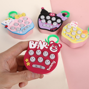 Whack-a-mole Toy Console by Sanrio Kuromi Mini Game for Kids Pop It Keychain