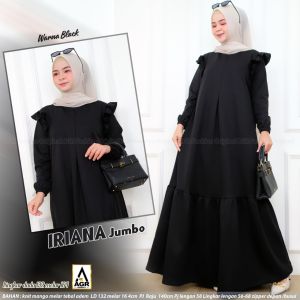 Gamis Jumbo Iriana Ziver Depan Bahan Knit Mango LD 132-164 Terbaru 2022