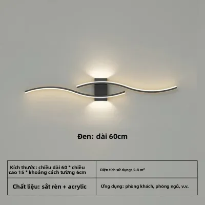 Đèn Tường LED Hiện Đại Chiếu Sáng Dải Dài Cho Phòng Ngủ Phòng Khách Nền TV Trang Trí Trong Nhà Đèn Chiếu Sáng Trong Nhà Có Điều Khiển Từ Xa