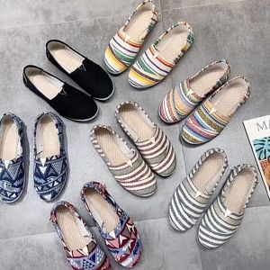 Sepatu Pantofel Wanita Canvas Ethnic Casual Slip On Flat Shoes JOFSH49