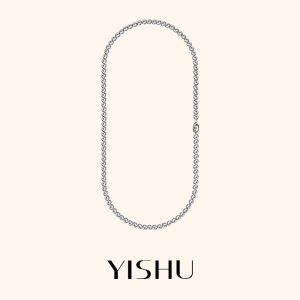 YISHU | Dây Chuyền Hạt Ngọc Trai Xám Dài Đeo Kèm Áo Sweater