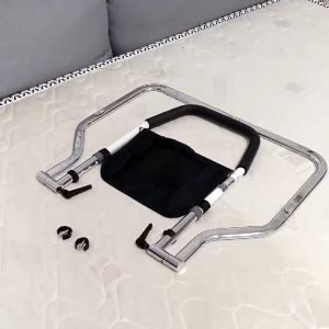 ราวเตียงพยุงตัวห้องนอน ช่วยลุก ที่กั้นที่นอนเตียง พยุงตัว ราวกันตก โค้ง สำหรับผู้สูงอายุ ผู้ป่วย ผู้มีน้ำหนักมาก (แบบฐานพับ)