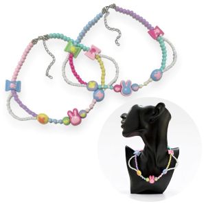 Sasha Playful Pastel Beads Necklace Kalung Manik Mote Warna Warni Lucu Barbie Love Rabbit