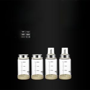 Glass Seasoning Bottle Set Home Use BBQ Spice Condiment Seasoning Bottle Kitchen Stockpile Salt Jar Combination Set  Style Luxury Trend