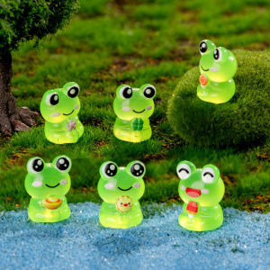 10pcs Kawaii Luminous Smiling Frog Resin Charms 3D Small Animal Pendant For Jewelry Make DIY Earring Necklace Keychain Charm