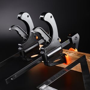 Quick Release F Clamp Clip for Woodworking /Quick Ratchet Release Speed Squeeze Woodworking Bar F Clamp Clip