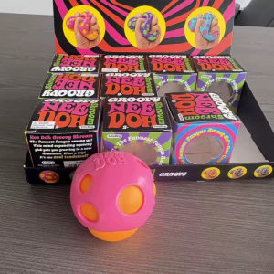 Schylling Needoh Groovy Shroom Relief Fidget Sensory Toy Non-toxic Soft Stress Pull Pinch Pressure Ball Toy for Autism ADHD Gift