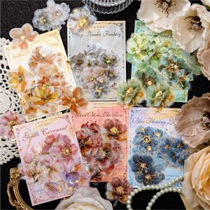 Stickers Punk | Gold Embossed Vintage Flower Stickers