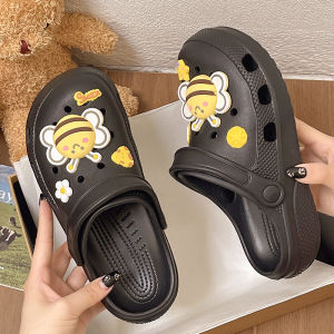 Womens Summer 2025 New Korean Version Fashionable INS Matching EVA Anti-slip Beachside Outdoor Wearable Sandals Slippers