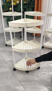 Heino1แถม1 ชั้นวางของในห้องน้ำ ชั้นวางของเข้ามุม ของมีล้อเลื่อน สำหรับการใช้งานที่มีประสิทธิภาพ วัสดุพลาสติก รับน้ำหนักดี ถอดประกอบได้ สะดวกสบาย ประหยัดพื้นที่