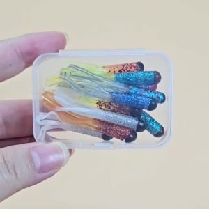 12Pcs Crappie Lures Soft Plastic Worms Tube Bait Jig Heads for Panfish Trout Saltwater Freshwater Fishing Lure Baits
