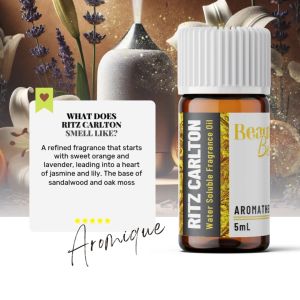 RITZ CARLTON Inspired Water-Based Fragrance Oil for Lavish Home Diffuser & Humidifier 5mL - Aromique