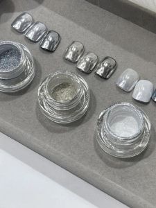 1 /3 PCS mirror chrome nail powde gold and silver mirror coating pearl mirror coating nail decoration nail charms nail suppli